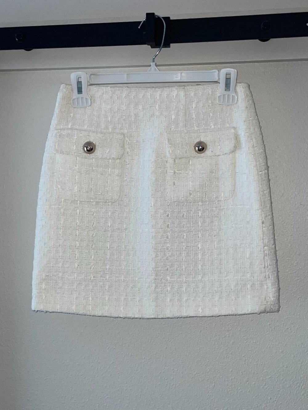 Motivi Tweed Skirt in Ivory